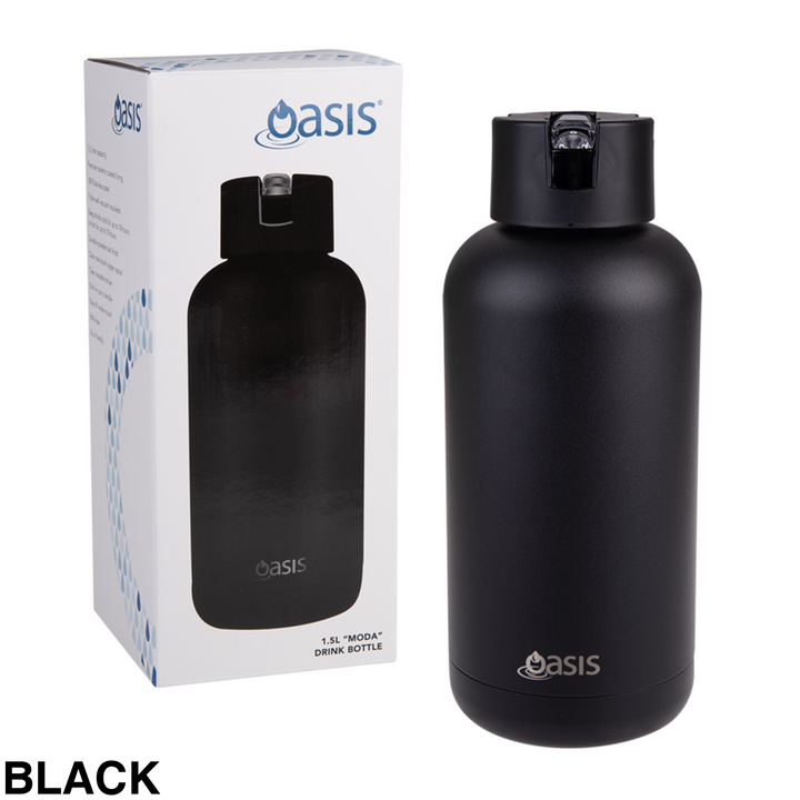 Oasis Moda Triple Insulated 1.5L Bottle Black
