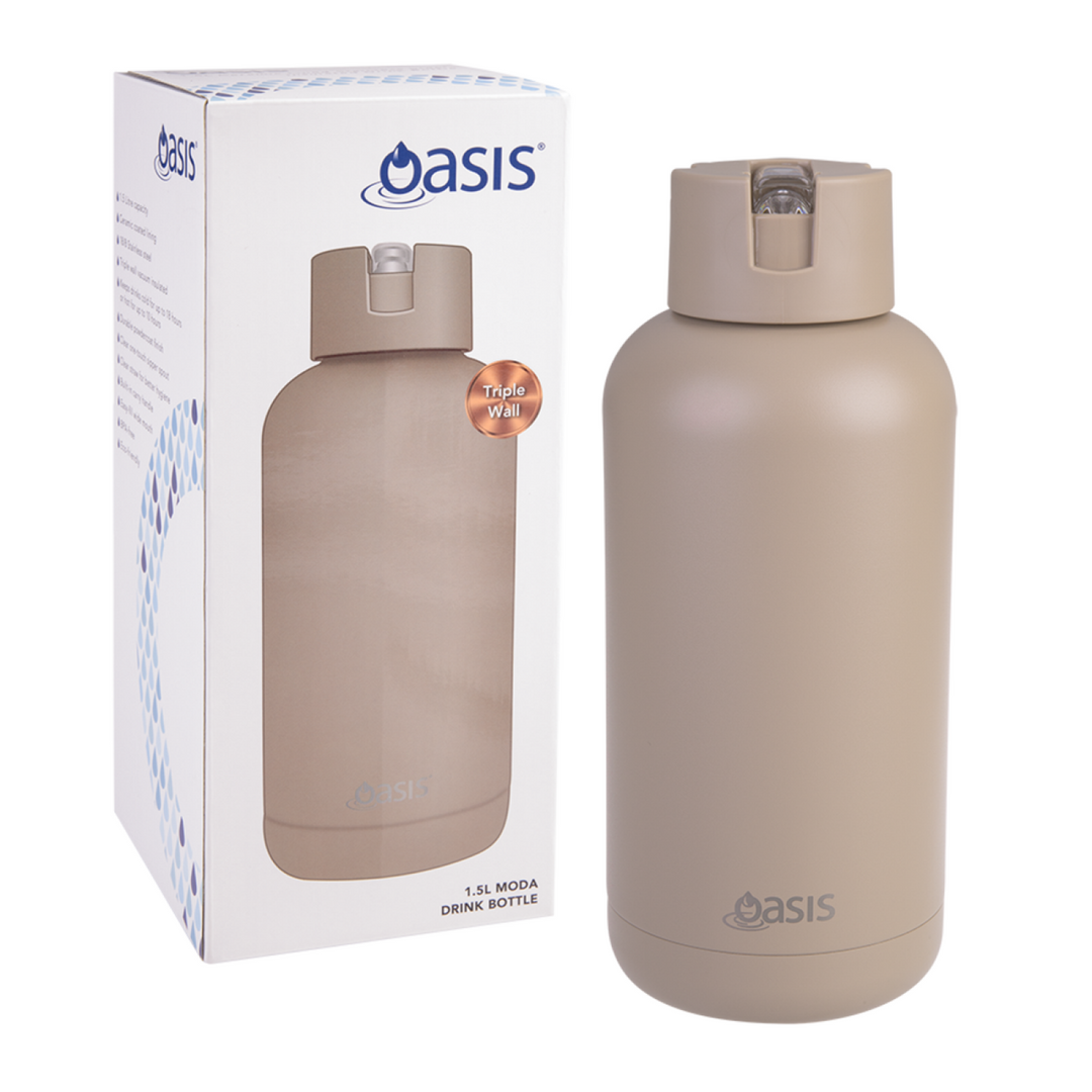 Oasis Moda Triple Insulated 1.5L Bottle Latte
