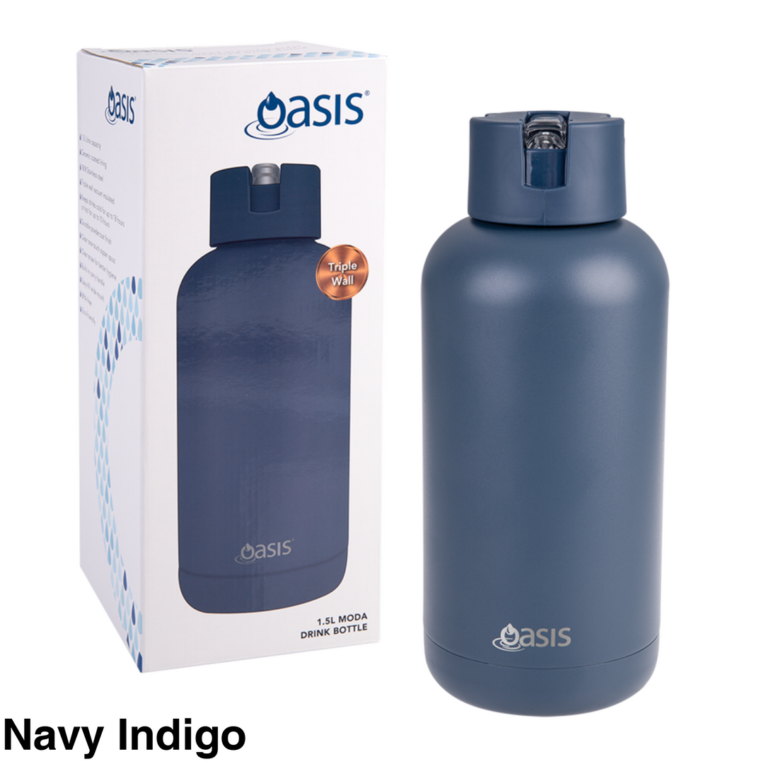 Oasis Moda Triple Insulated 1.5L Bottle Navy Indigo