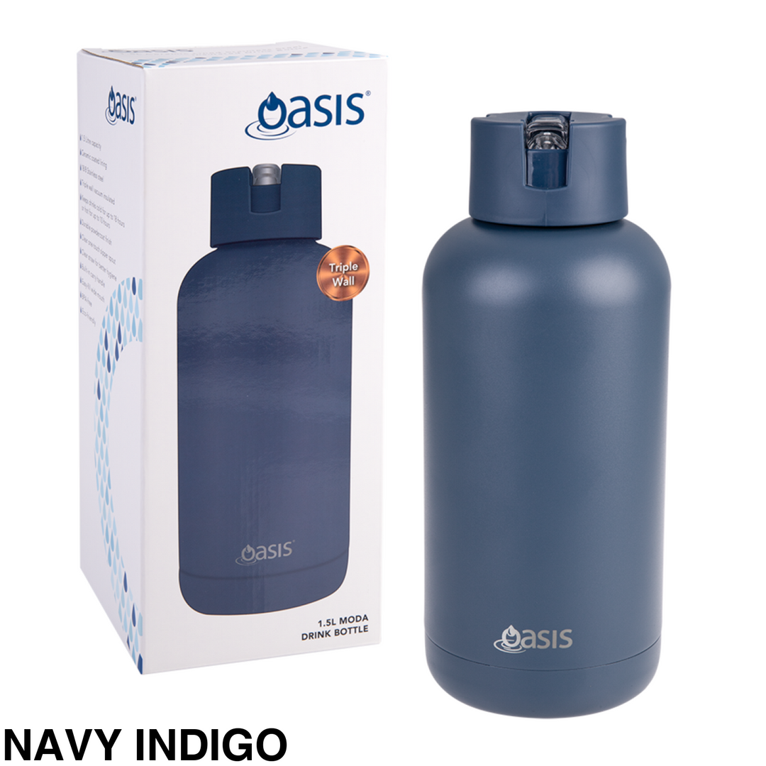 Oasis Moda Triple Insulated 1.5L Bottle Navy Indigo