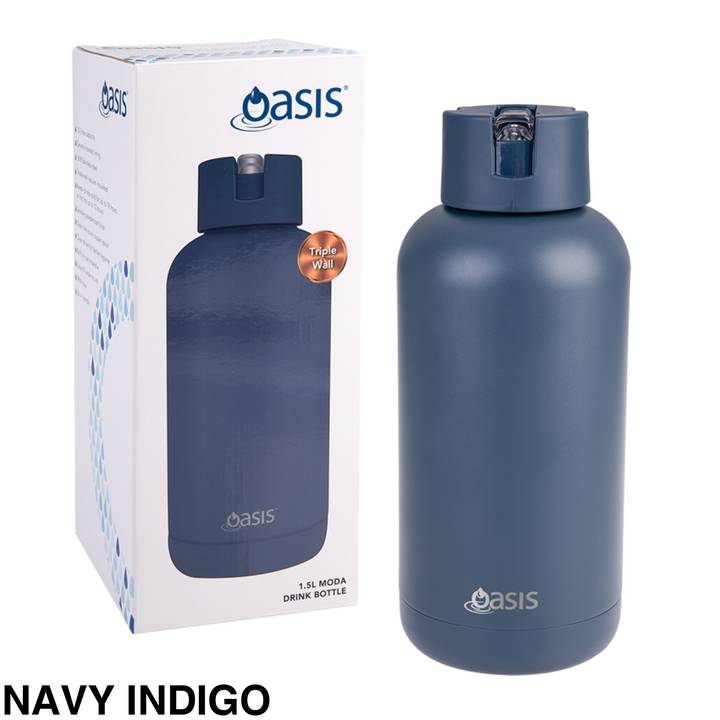 Oasis Moda Triple Insulated 1.5L Bottle Navy Indigo