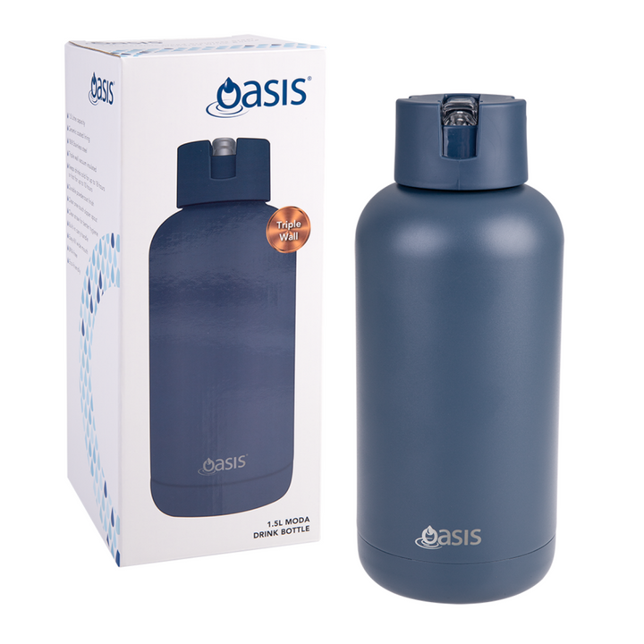 Oasis Moda Triple Insulated 1.5L Bottle Navy Indigo