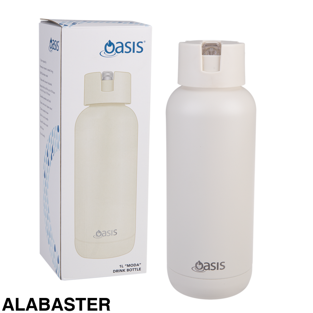 Oasis Moda Triple Insulated 1L Bottle Alabaster