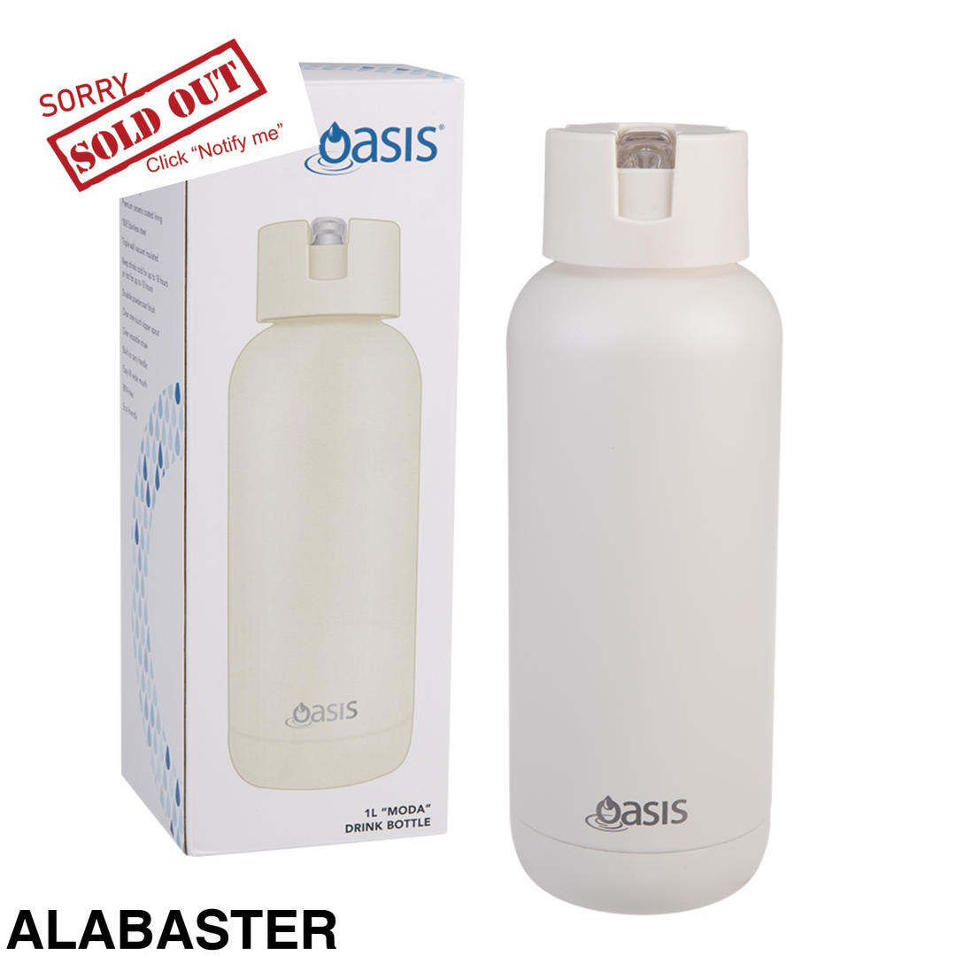 Oasis Moda Triple Insulated 1L Bottle Alabaster