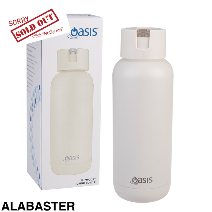 Oasis Moda Triple Insulated 1L Bottle Alabaster