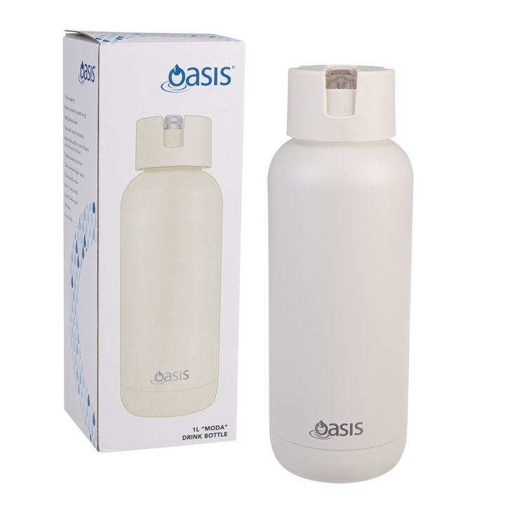 Oasis Moda Triple Insulated 1L Bottle Alabaster