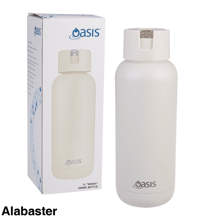 Oasis Moda Triple Insulated 1L Bottle Alabaster