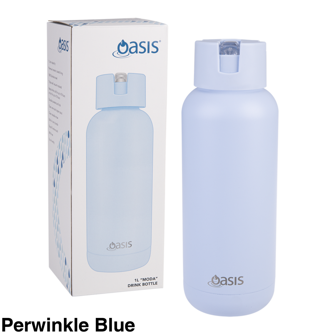 Oasis Moda Triple Insulated 1L Bottle Perwinkle Blue