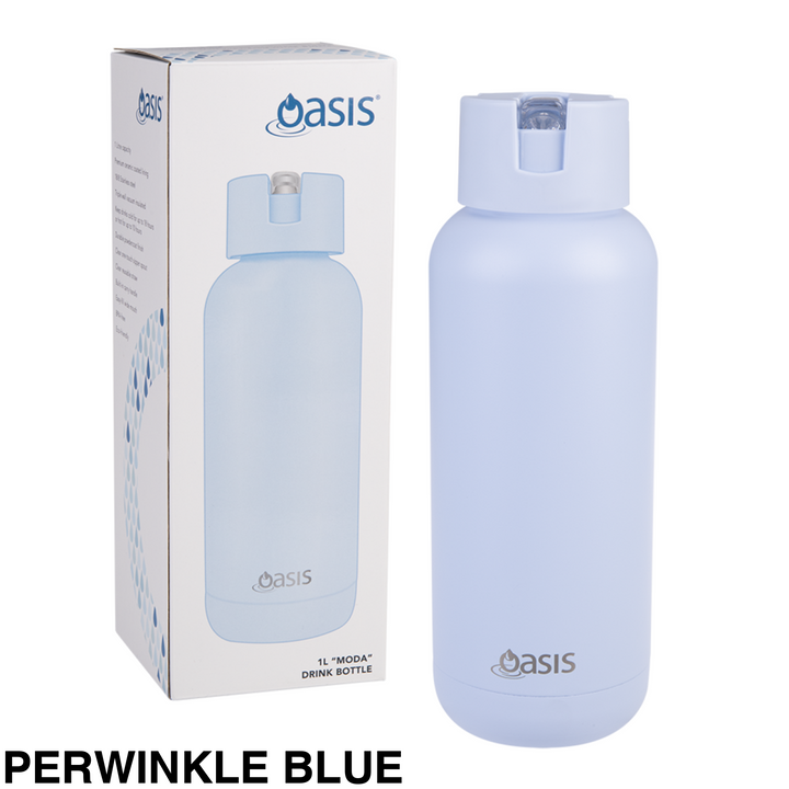 Oasis Moda Triple Insulated 1L Bottle Perwinkle Blue