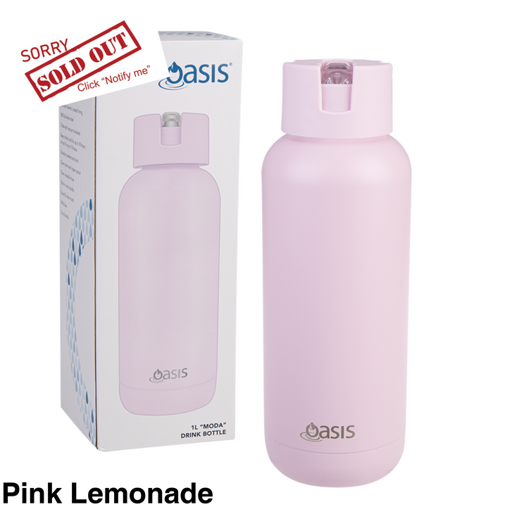 Oasis Moda Triple Insulated 1L Bottle Pink Lemonade