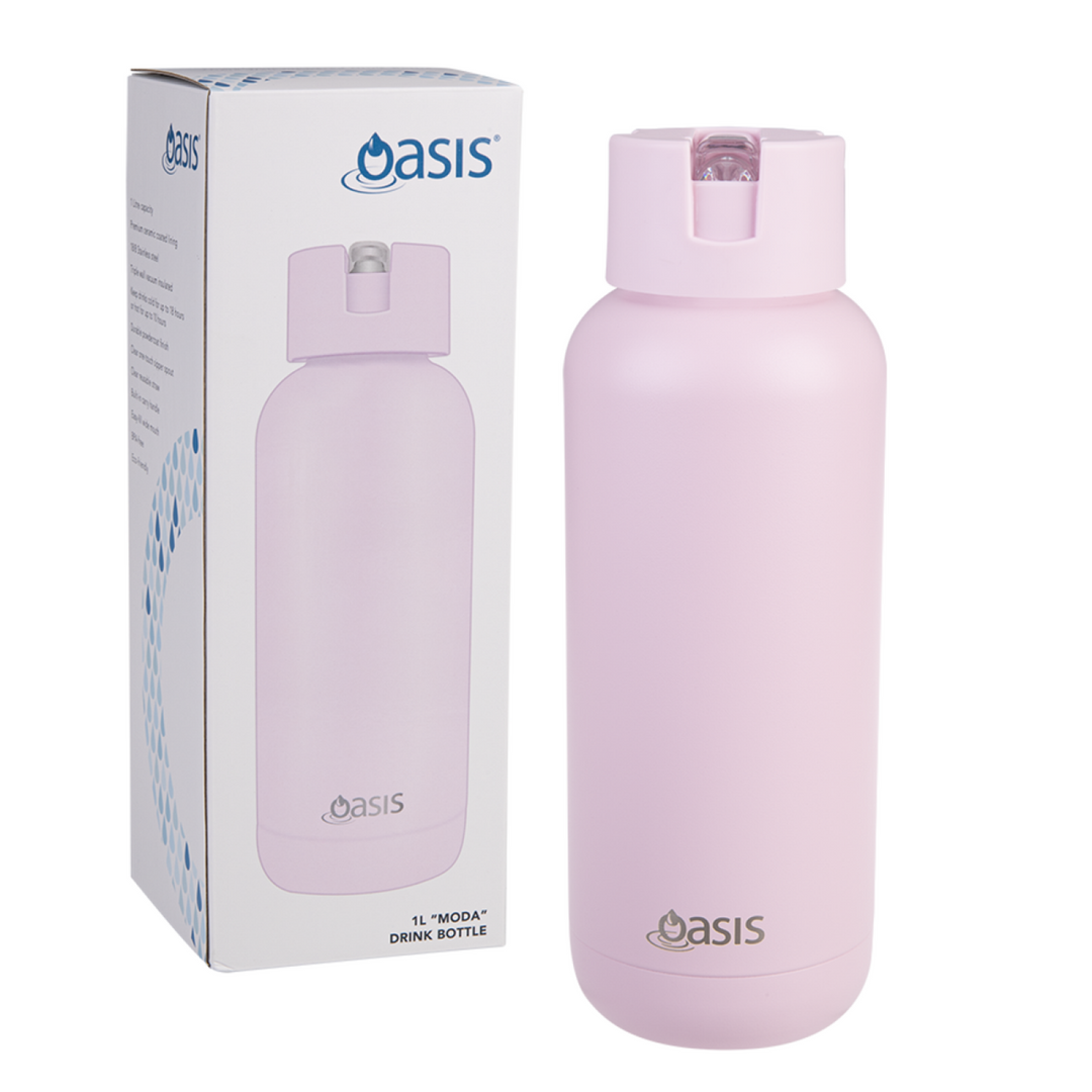 Oasis Moda Triple Insulated 1L Bottle Pink Lemonade