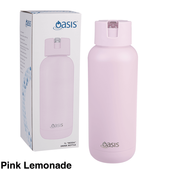 Oasis Moda Triple Insulated 1L Bottle Pink Lemonade