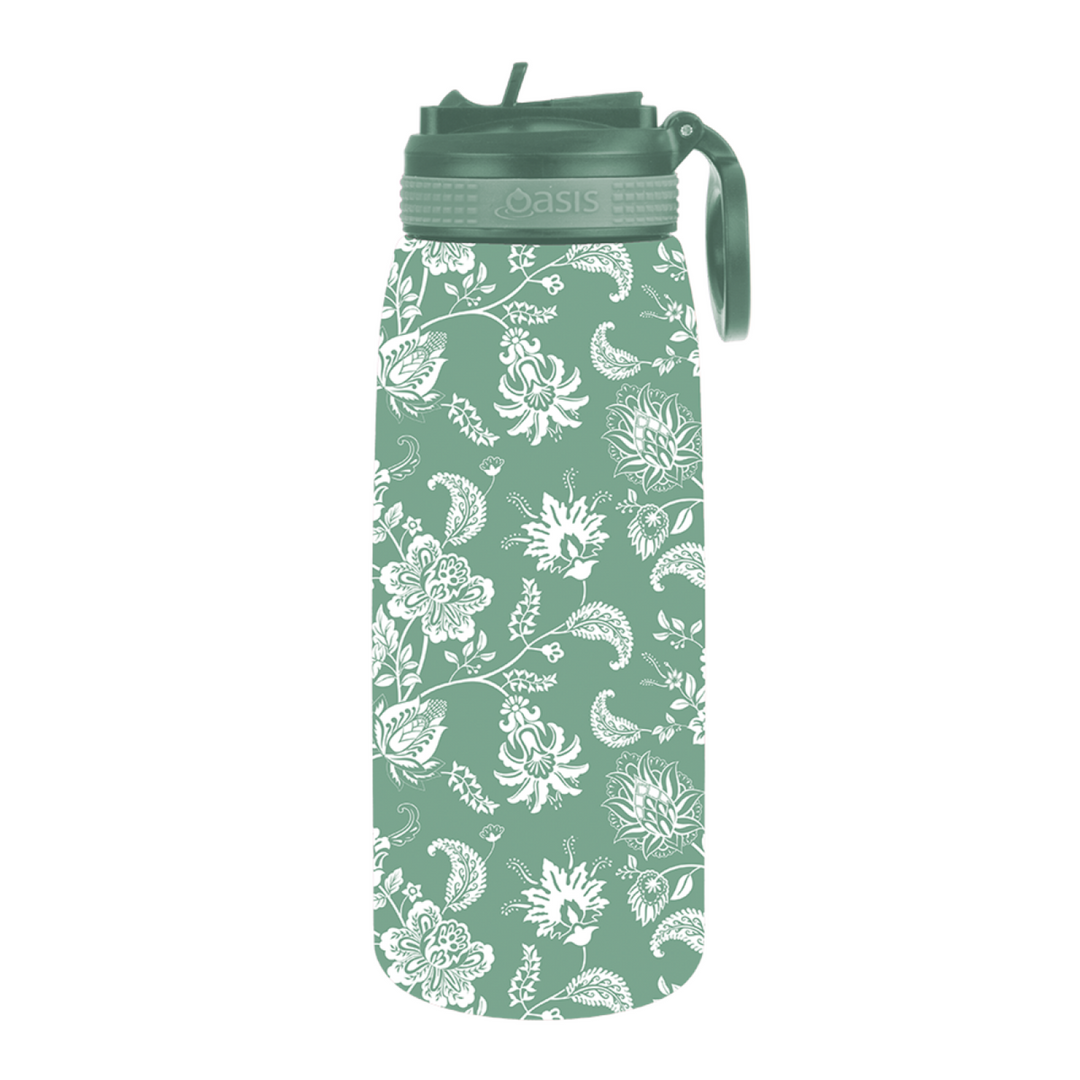 Oasis Patterned Sipper Bottle 780Ml Green Paisley