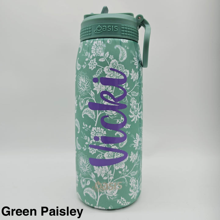 Oasis Patterned Sipper Bottle 780Ml Green Paisley