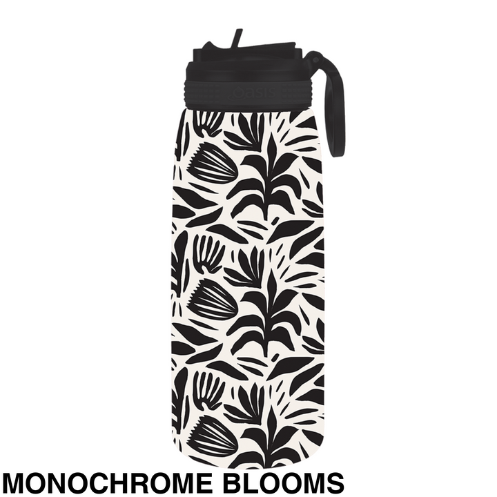 Oasis Patterned Sipper Bottle 780Ml Monochrome Blooms