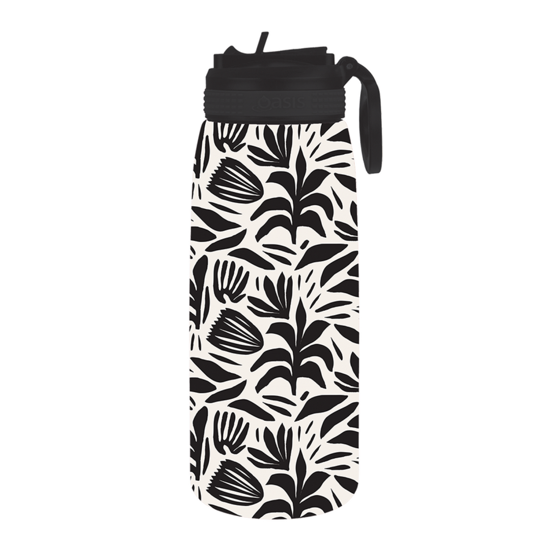 Oasis Patterned Sipper Bottle 780Ml Monochrome Blooms