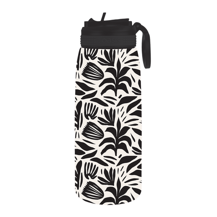 Oasis Patterned Sipper Bottle 780Ml Monochrome Blooms