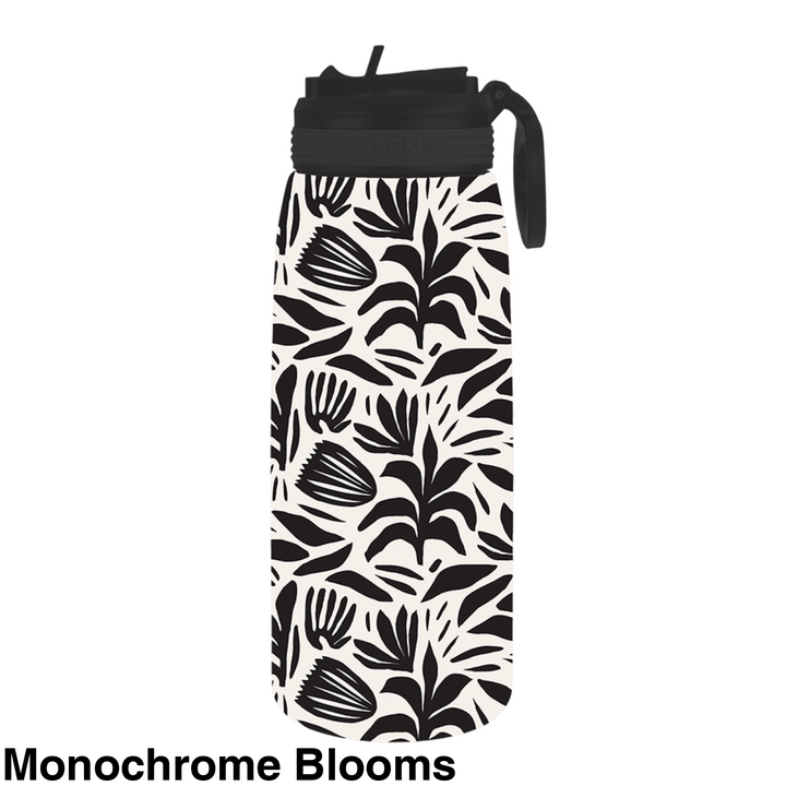 Oasis Patterned Sipper Bottle 780Ml Monochrome Blooms