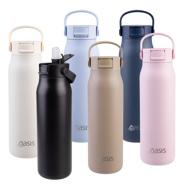 Oasis Sorrento Ceramic Lined Double Wall Sipper Bottle 900ml