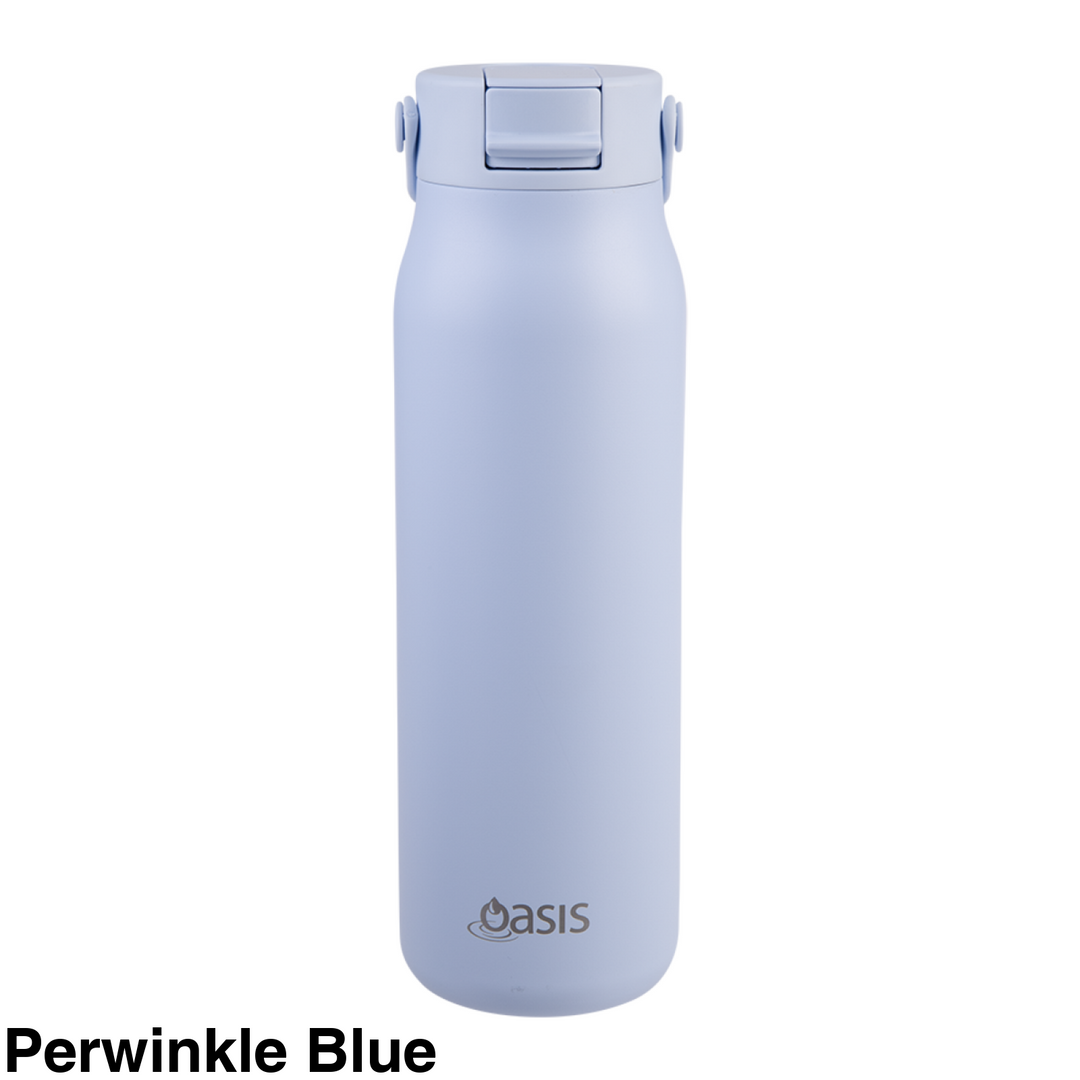 Oasis Sorrento Ceramic Lined Double Wall Sipper Bottle 900ml Perwinkle Blue
