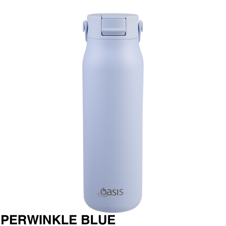 Oasis Sorrento Ceramic Lined Double Wall Sipper Bottle 900ml Perwinkle Blue