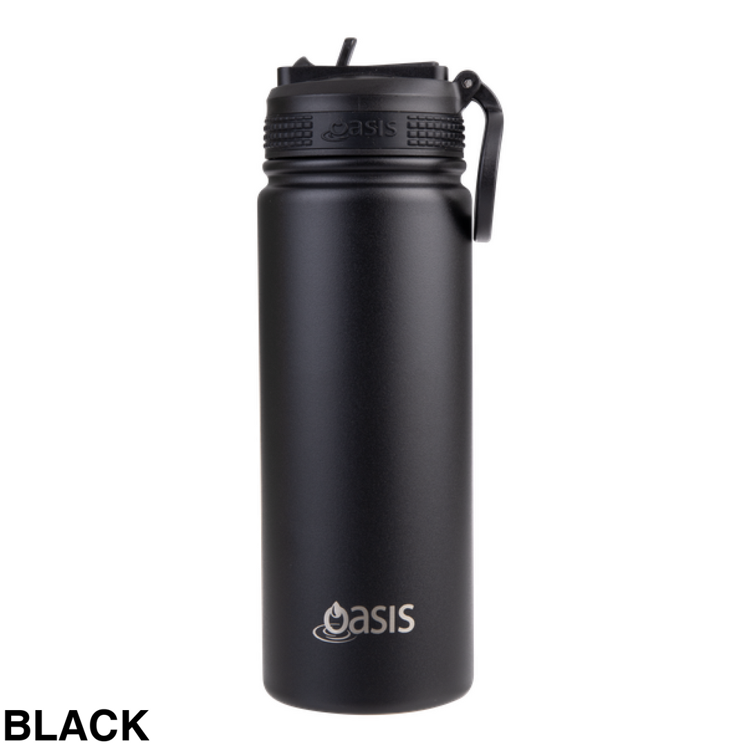 Oasis Sports Bottle w/ Sipper Lid Black