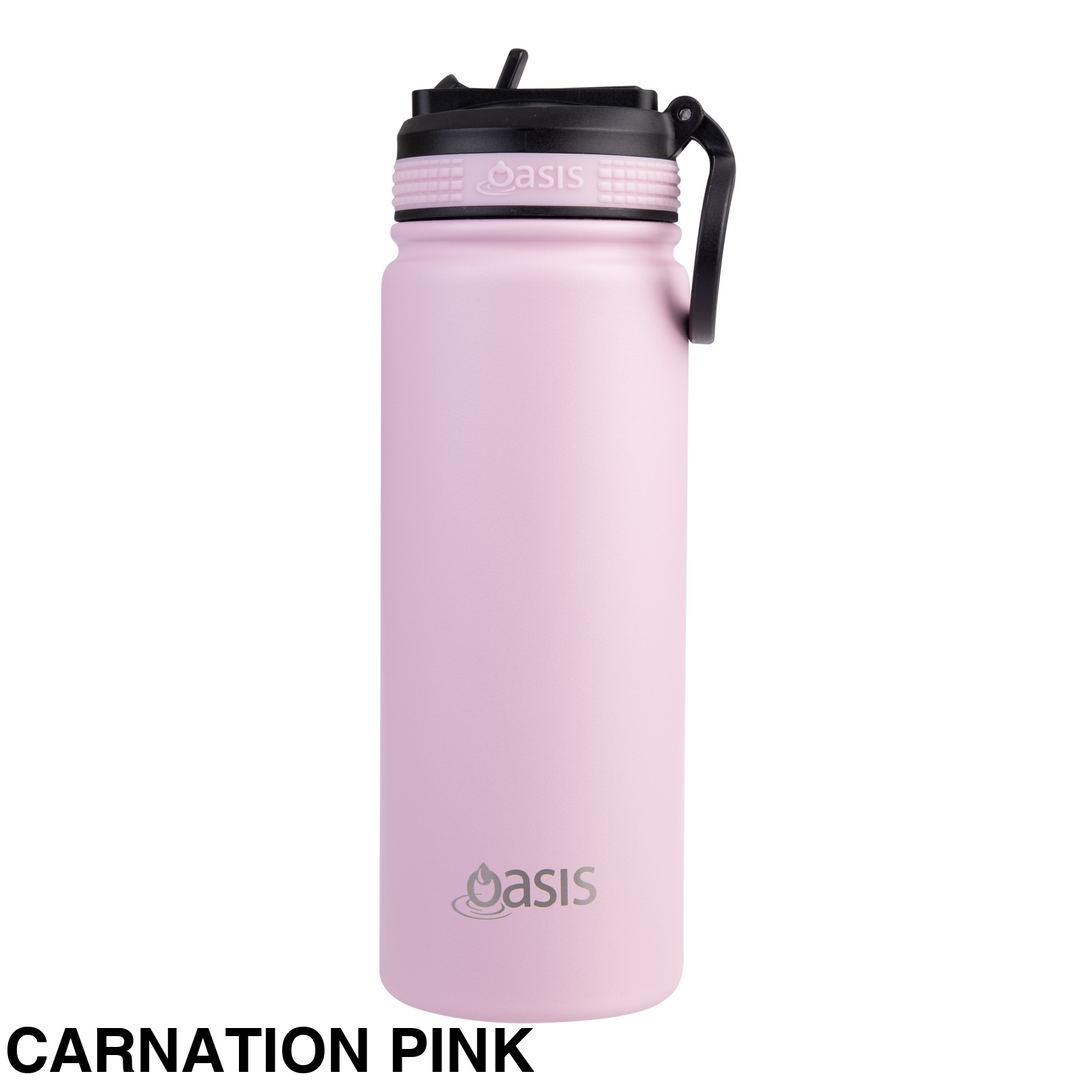 Oasis Sports Bottle w/ Sipper Lid Carnation Pink