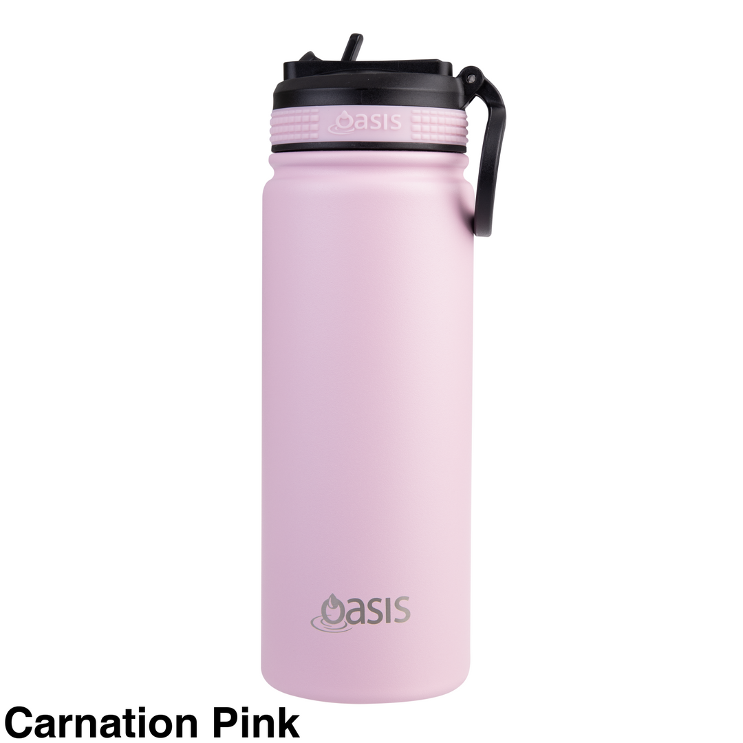 Oasis Sports Bottle w/ Sipper Lid Carnation Pink