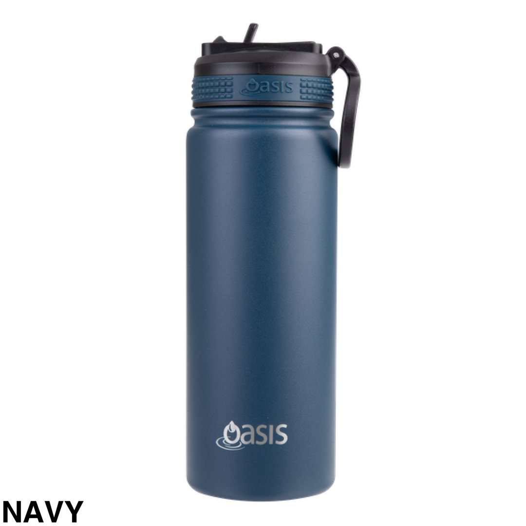 Oasis Sports Bottle w/ Sipper Lid Navy