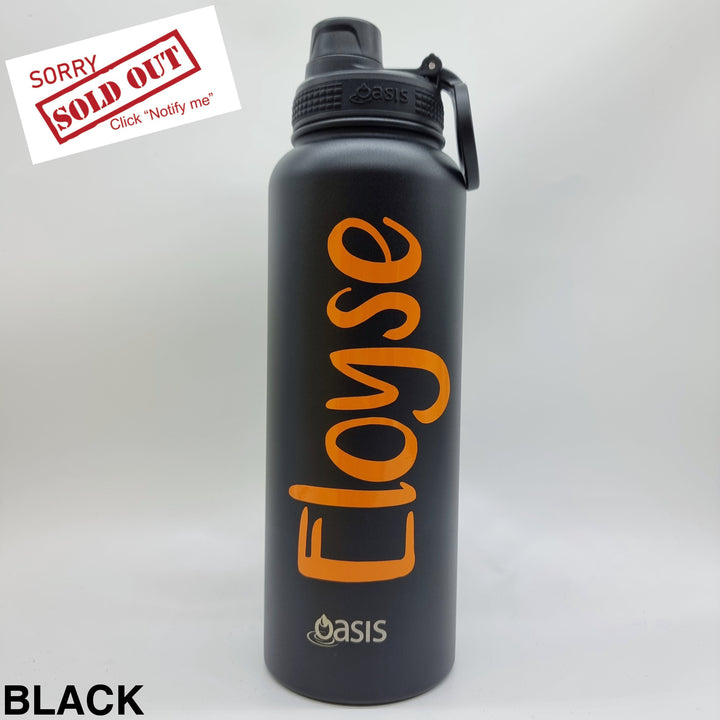 Oasis Sports Bottle W/ Screw Cap 1.1L Black
