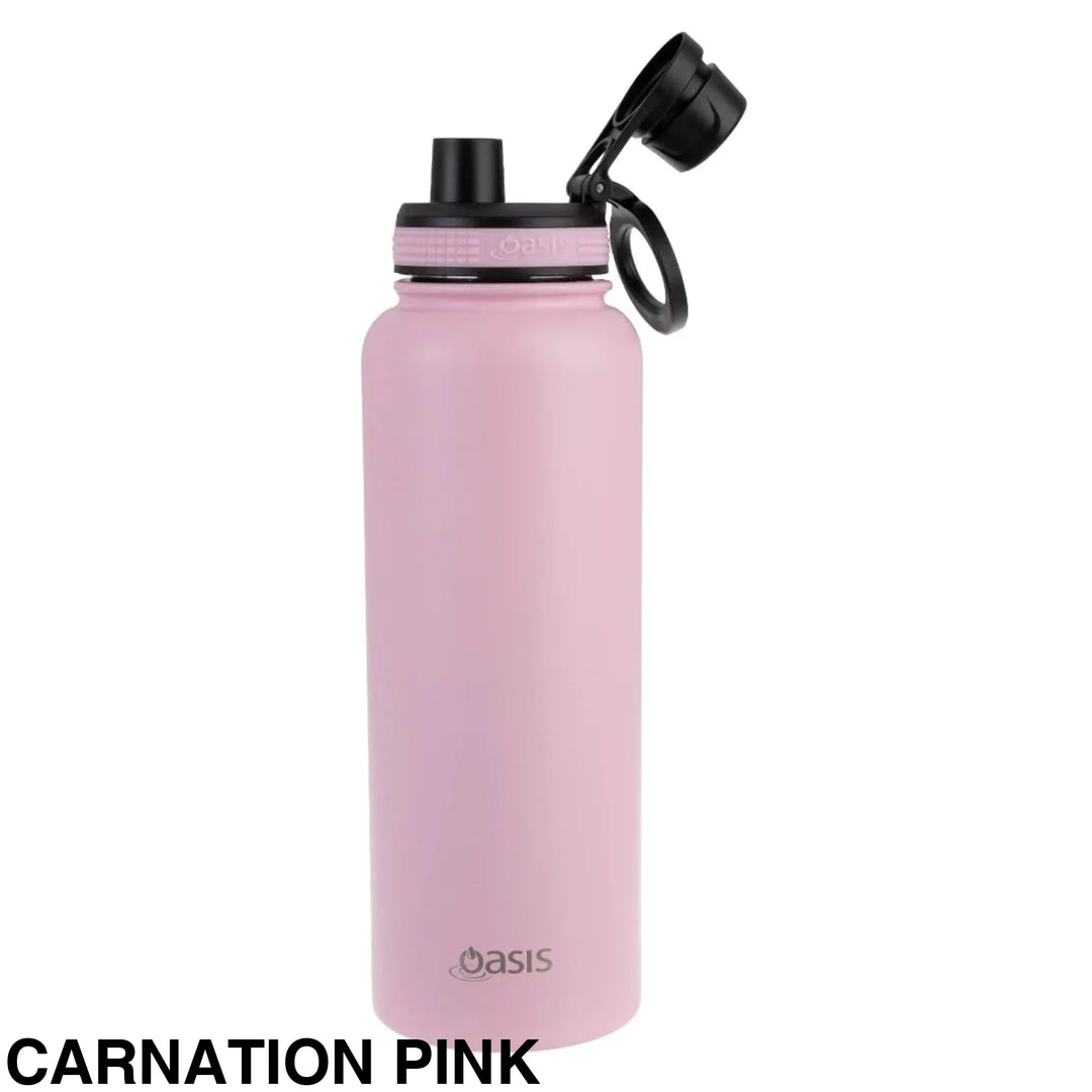 Oasis Sports Bottle W/ Screw Cap 1.1L Carnation Pink