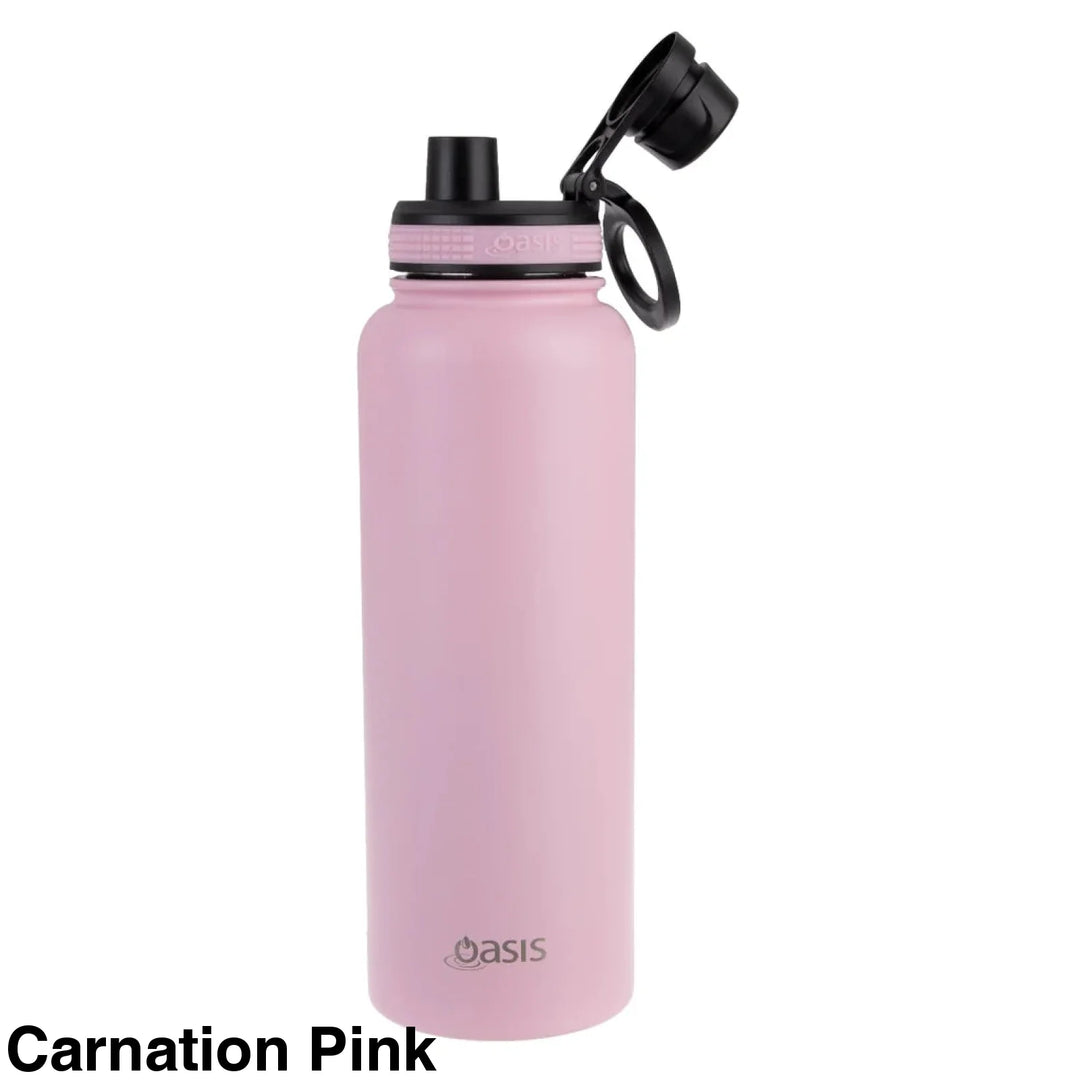 Oasis Sports Bottle W/ Screw Cap 1.1L Carnation Pink
