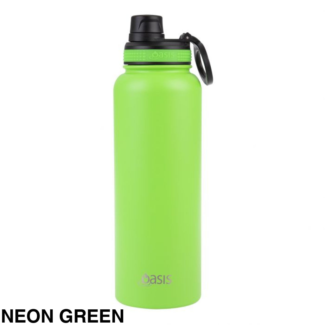 Oasis Sports Bottle W/ Screw Cap 1.1L Neon Green