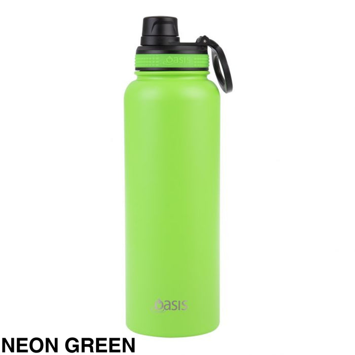 Oasis Sports Bottle W/ Screw Cap 1.1L Neon Green