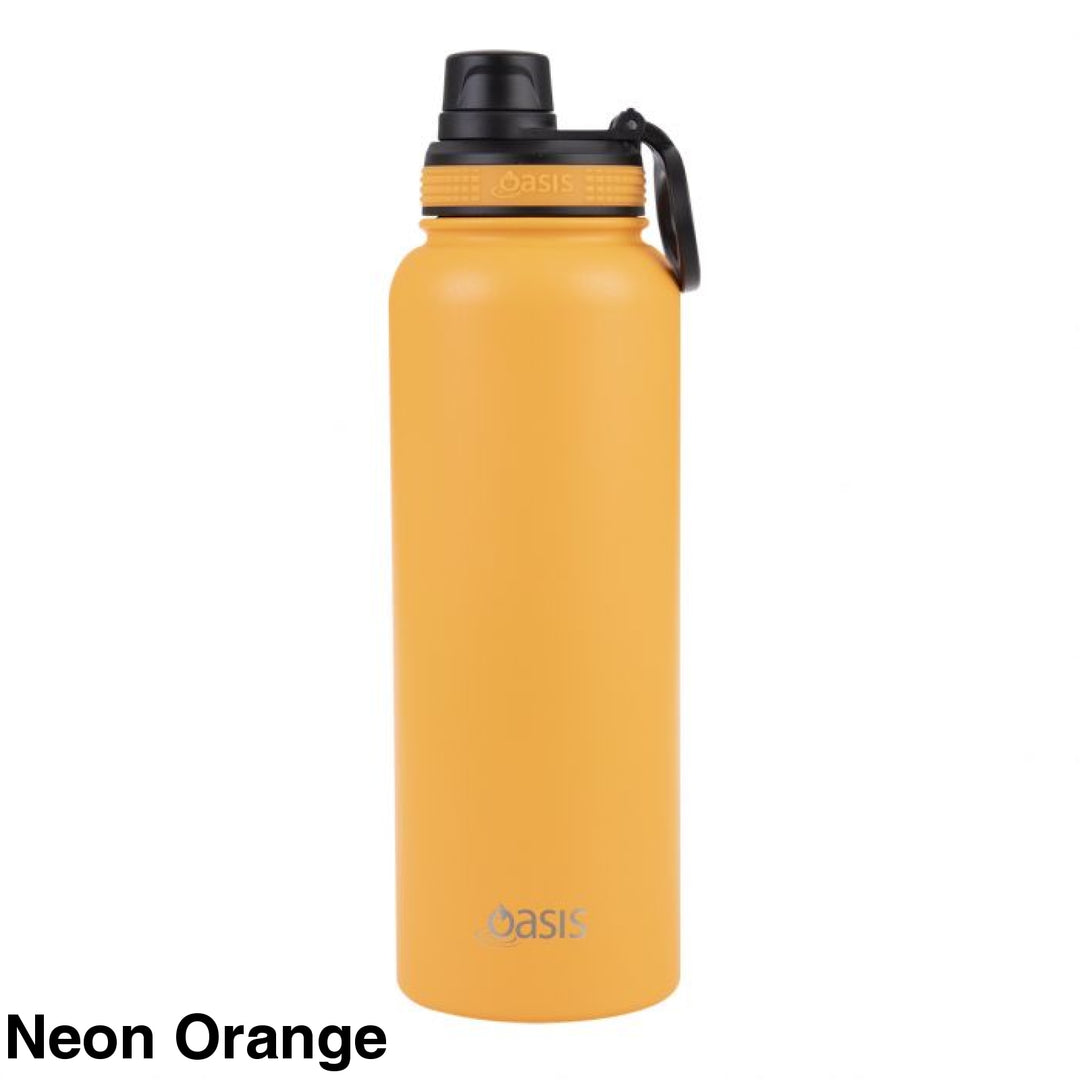 Oasis Sports Bottle W/ Screw Cap 1.1L Neon Orange