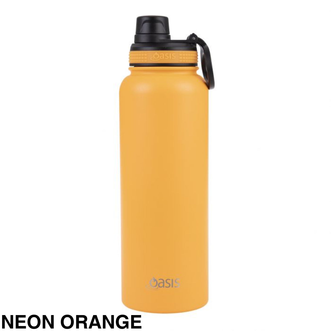 Oasis Sports Bottle W/ Screw Cap 1.1L Neon Orange