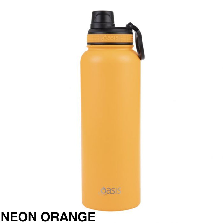 Oasis Sports Bottle W/ Screw Cap 1.1L Neon Orange