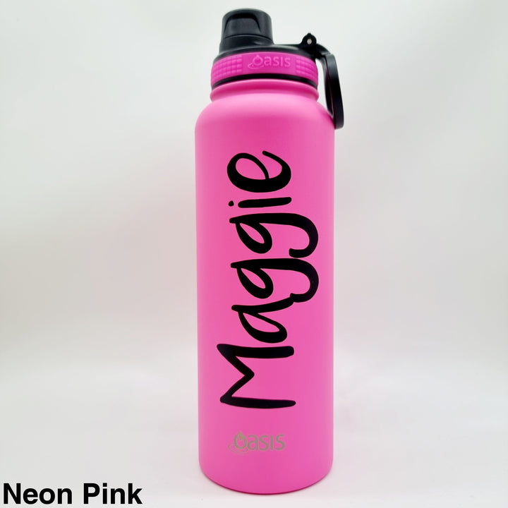 Oasis Sports Bottle W/ Screw Cap 1.1L Neon Pink