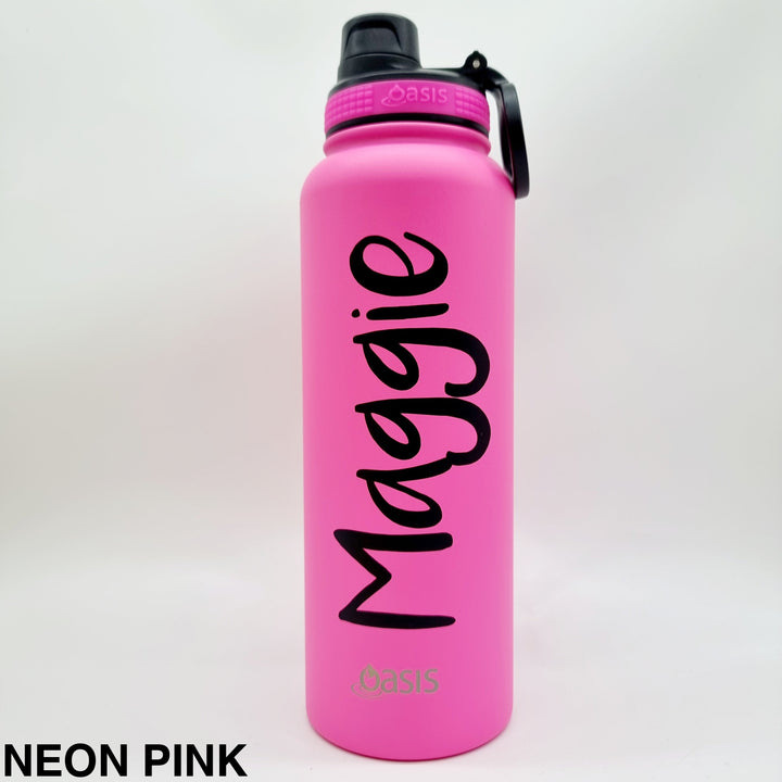 Oasis Sports Bottle W/ Screw Cap 1.1L Neon Pink