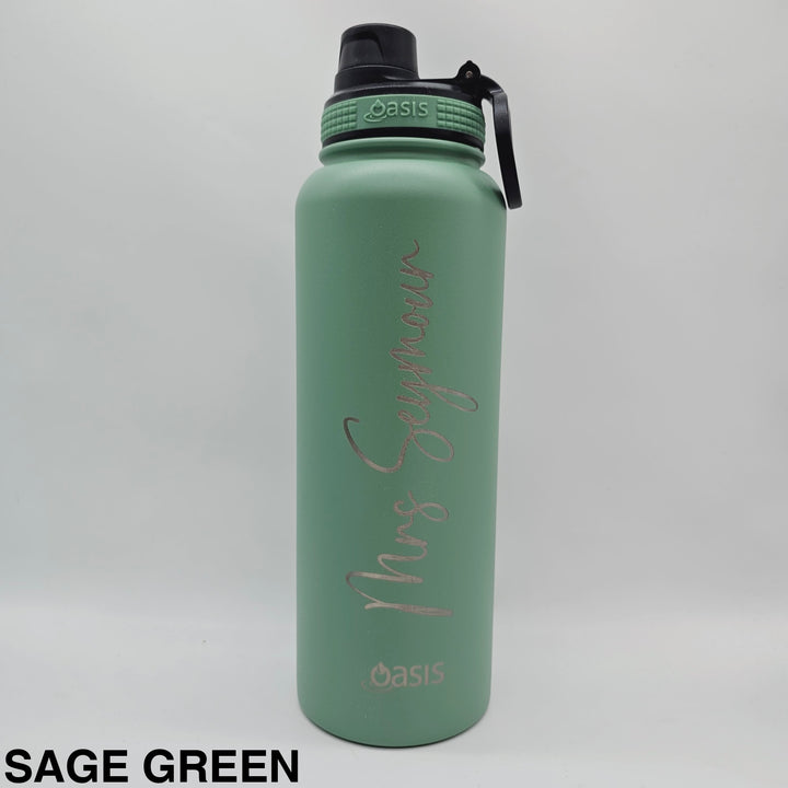 Oasis Sports Bottle W/ Screw Cap 1.1L Sage Green