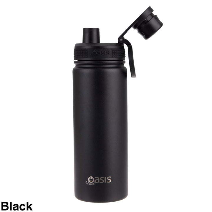 Oasis Sports Bottle W/ Screw Cap 550Ml Black