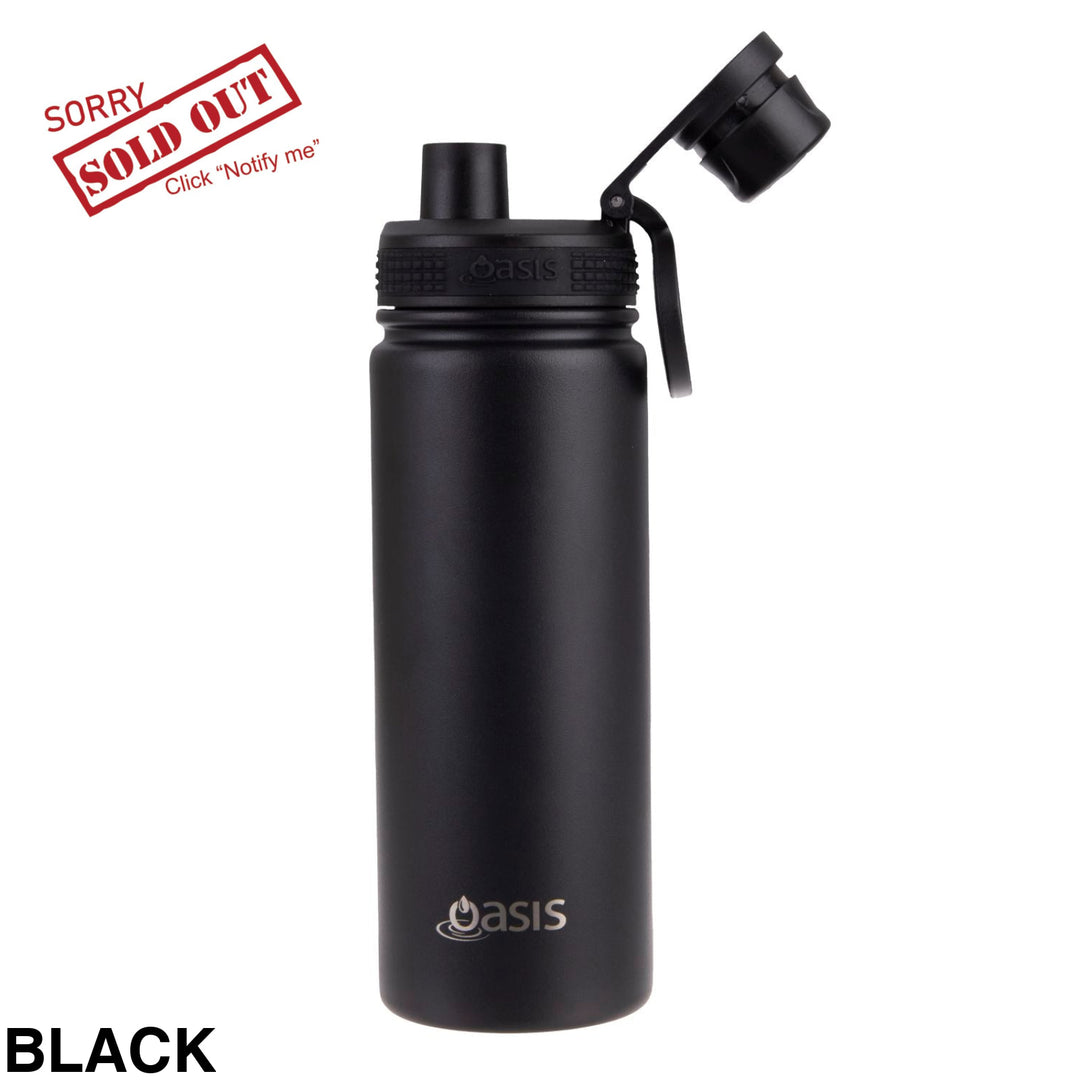 Oasis Sports Bottle W/ Screw Cap 550Ml Black