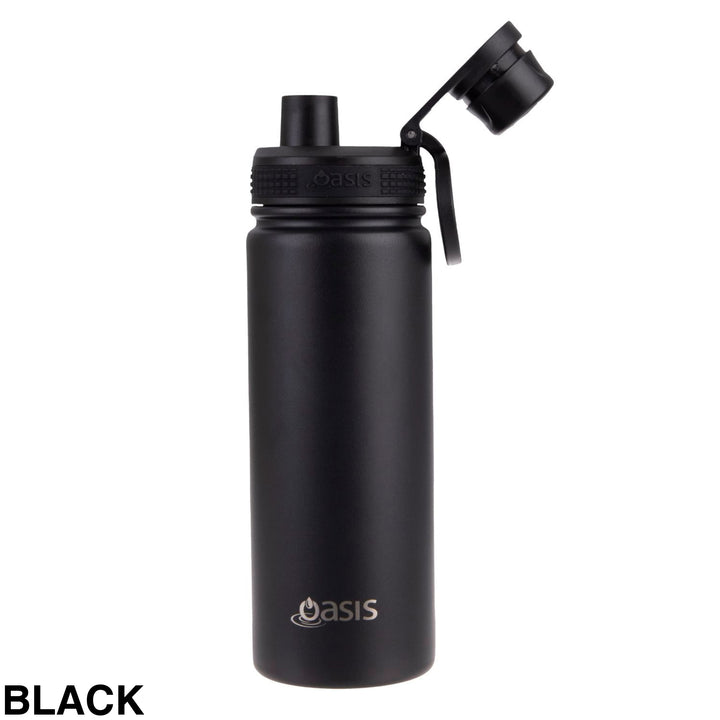 Oasis Sports Bottle W/ Screw Cap 550Ml Black