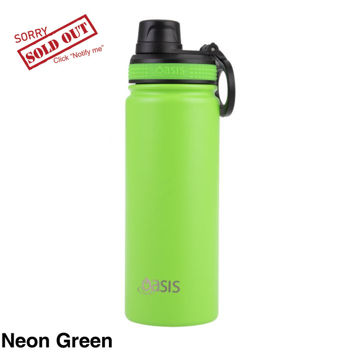 Oasis Sports Bottle W/ Screw Cap 550Ml Neon Green