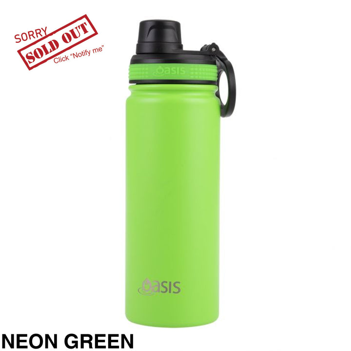 Oasis Sports Bottle W/ Screw Cap 550Ml Neon Green