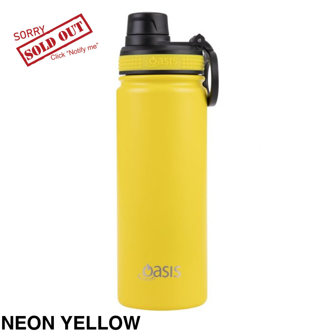 Oasis Sports Bottle W/ Screw Cap 550Ml Neon Yellow