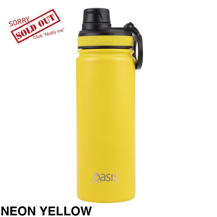 Oasis Sports Bottle W/ Screw Cap 550Ml Neon Yellow