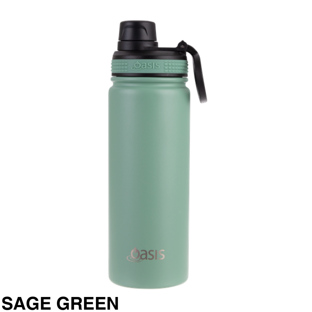 Oasis Sports Bottle w/ Screw Cap 550ml Sage Green