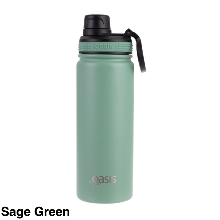Oasis Sports Bottle w/ Screw Cap 550ml Sage Green
