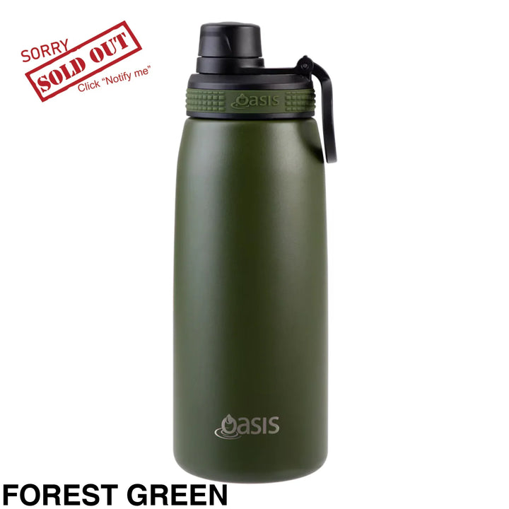 Oasis Sports Bottle w/ Screw Cap 780ml Forest Green